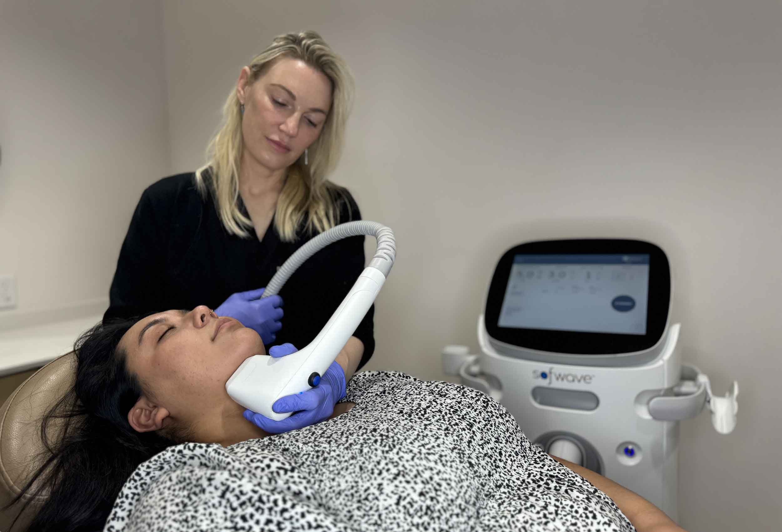 Sofwave ultrasound skin tightening at Glow Theory Aesthetic & Dermatology Studio in Carlsbad