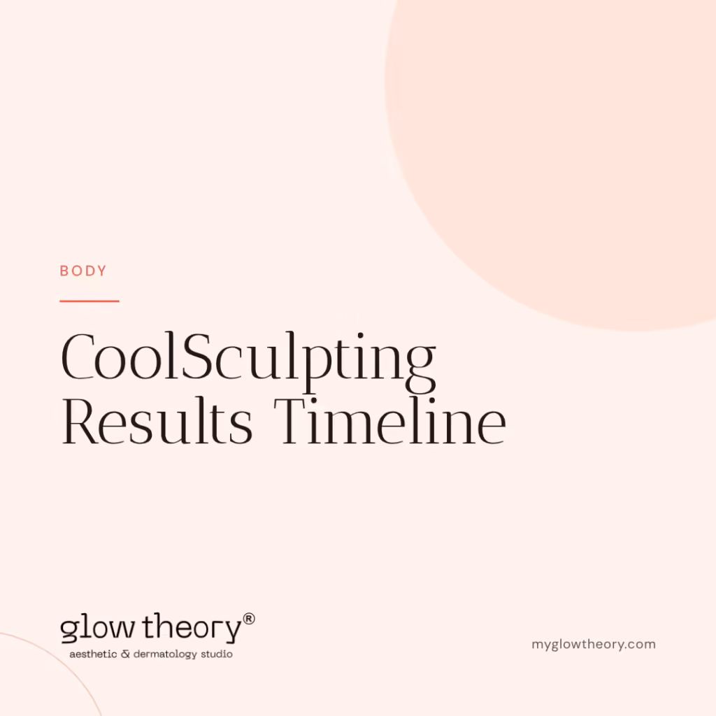 CoolSculpting Results Timeline. Glow Theory Aesthetic & Dermatology Studio, Carlsbad