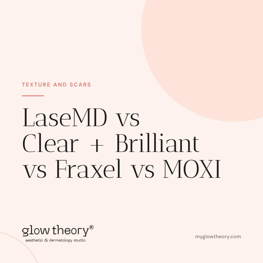 LaseMD vs Clear + Brilliant vs Fraxel vs MOXI. Glow Theory Aesthetic & Dermatology Studio, Carlsbad